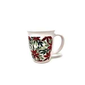ROYAL NORFOLK Poinsettia Christmas Holiday Coffee Cocoa Tea Cup Mug 12 oz